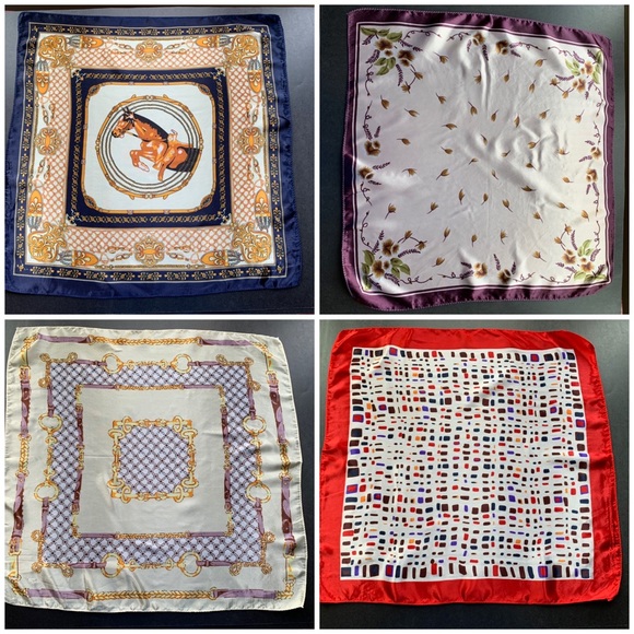 Soft Satin Scarves (Set of 4) - Picture 3 of 16